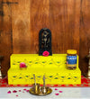 Yellow Handpainted Steps Altar for Wooden Home Temple | GOLU Stand Kolu Padi (Set of 2) - D'DASS Store