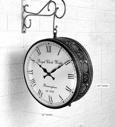 12" Classic Blue Double Sided Platform Wall Clock - D'DASS Store