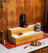 White Handpainted Steps Altar for Wooden Home Temple | GOLU Stand Kolu Padi