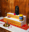 White Handpainted Steps Altar for Wooden Home Temple | GOLU Stand Kolu Padi