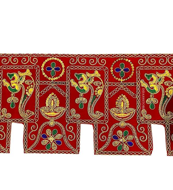 38" Handmade Bandarwal Torans for Entrance Door | Temple Decoration Items | Mandir Bandhanwar for Home|puja Room Decoration Items for Home | Diwali Decoration Item Door Hanging Toranam for Pooja Room - D'DASS Store