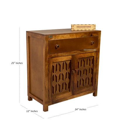 Wooden Puja Temple Cabinet for Home | WT2425Cabinet_Honey