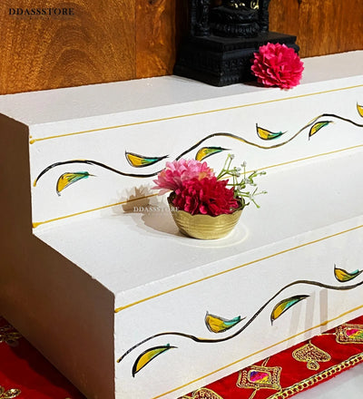 Handpainted Steps Altar for Wooden Home Temple | GOLU Stand Kolu Padi (Set of 2) - D'DASS Store