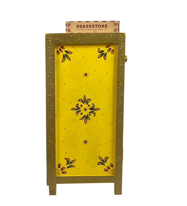 Wooden Puja Temple Cabinet for Home | WT2425Cabinet_YG - D'DASS Store