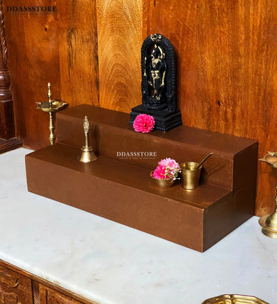 Wooden Steps Altar for Wooden Home Temple | GOLU Stand Kolu Padi (Set of 2) - D'DASS Store