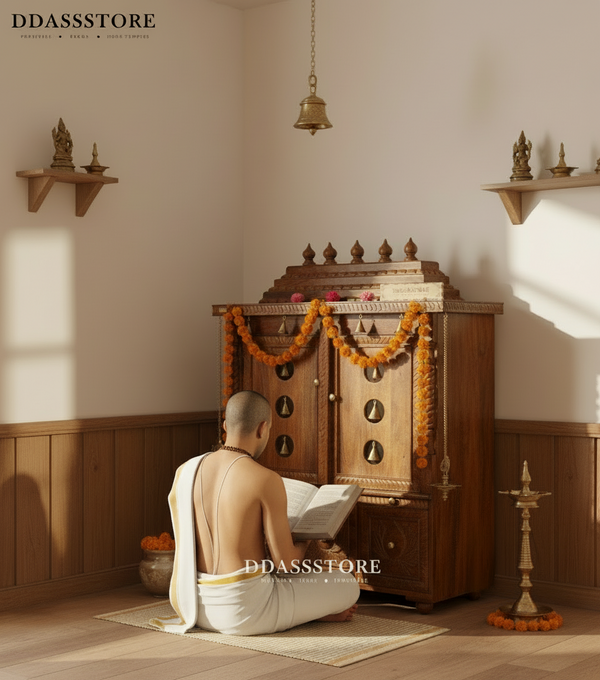 South Indian Style Solid Sheesham Wood Pooja Mandapam | DDASSMANDAP138