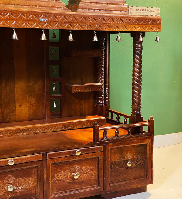 South Indian Style Solid Sheesham Wood Pooja Mandapam | DDASSMANDAP137
