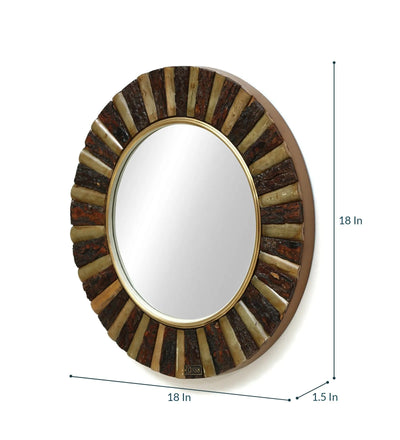 18 Inch Multicolour Handpainted MDF Decorative Wall Mirror - D'DASS Store