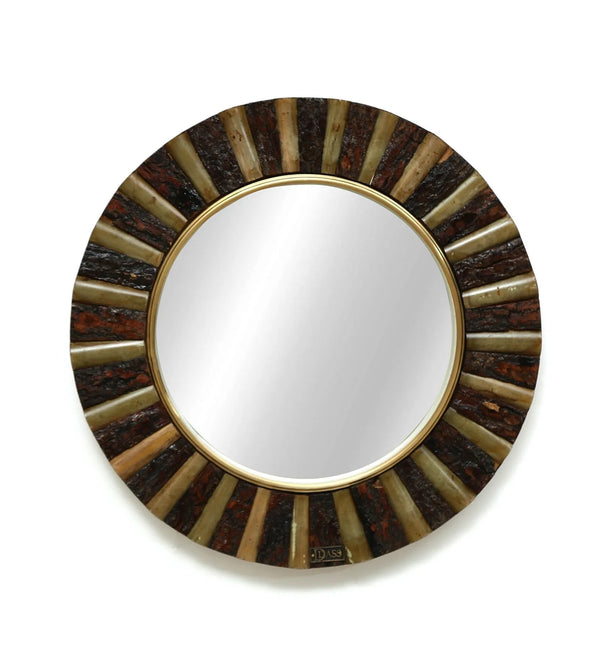 18 Inch Multicolour Handpainted MDF Decorative Wall Mirror - D'DASS Store