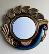 12" MDF wood Peacock Wall Mirror for living room