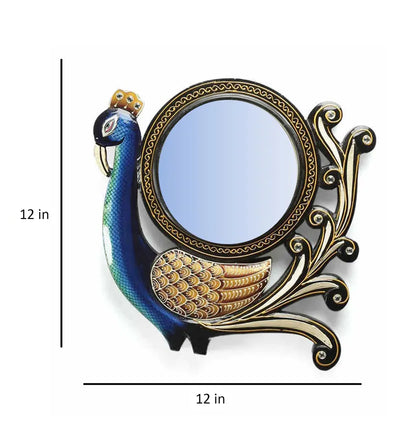 multicolour-pinewood---mdf-peacock-wall-mirror-by-d-dass-multicolour-pinewood---mdf-peacock-wall-mir-jf7iyu