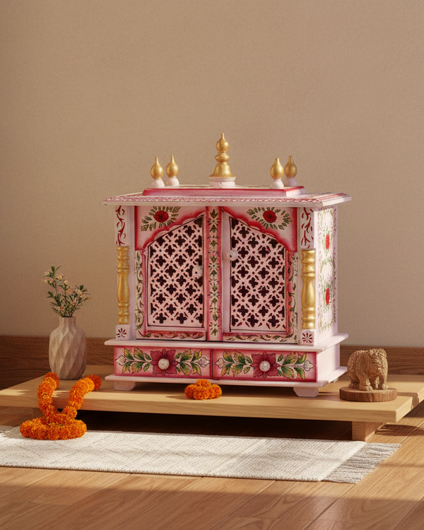 Wall Hanging Puja Temple Sheesham and MDF Wooden For Home | DDASSWT1822PLD - D'DASS Store