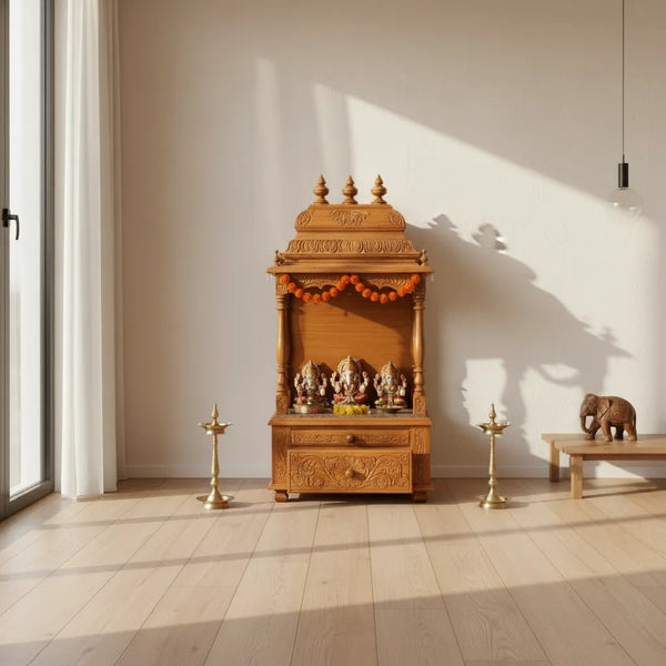 Navratri pujan essential -60" South Indian Style Saagwan Sheesham Wood Pooja Mandap |DDASSMANDAP151 - D'DASS Store