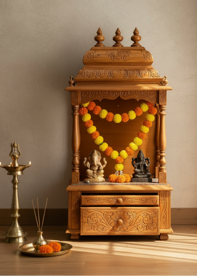 Navratri pujan essential -60" South Indian Style Saagwan Sheesham Wood Pooja Mandap |DDASSMANDAP151