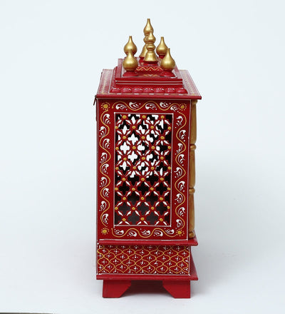 Wall hanging Sheesham MDF Wooden Pooja Mandir for home | DDASSWT2412RRD - D'DASS Store