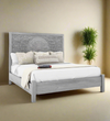 Grey Solid Wood King & Queen Size Bed