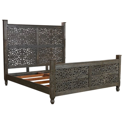 Odis HandCarved Wooden King & Queen Size Bed