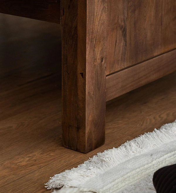 Polished Solid Wood Single & Double Size Bed - D'DASS Store