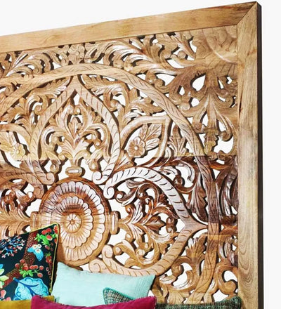 Jaisal HandCarved Wooden King & Queen Size Bed - D'DASS Store