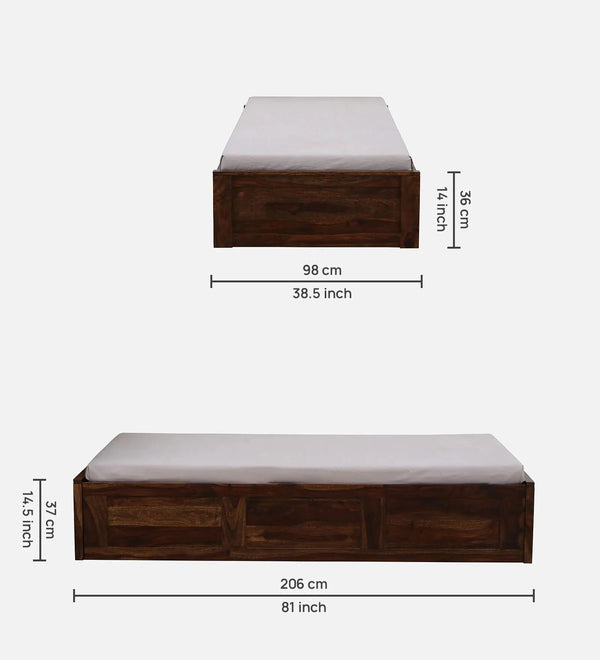 Solid Wood Single & Double Size Storage Bed - D'DASS Store