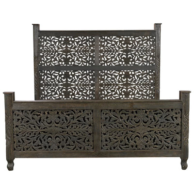 Odis HandCarved Wooden King & Queen Size Bed