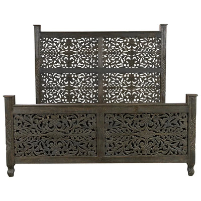 Odis HandCarved Wooden King & Queen Size Bed - D'DASS Store