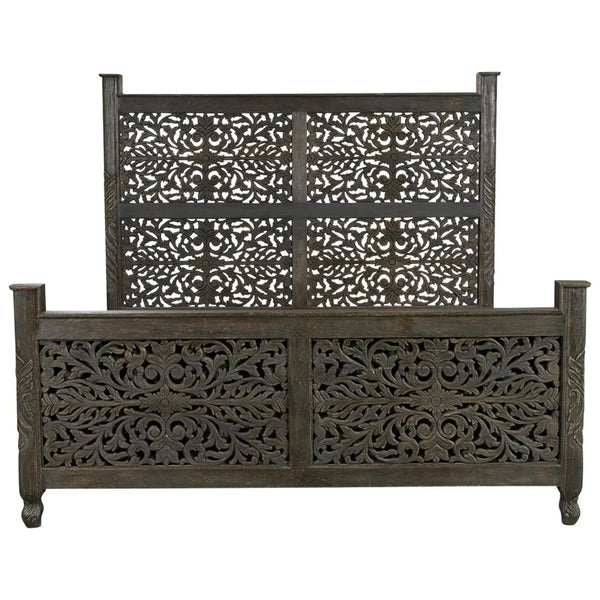 Odis HandCarved Wooden King & Queen Size Bed - D'DASS Store