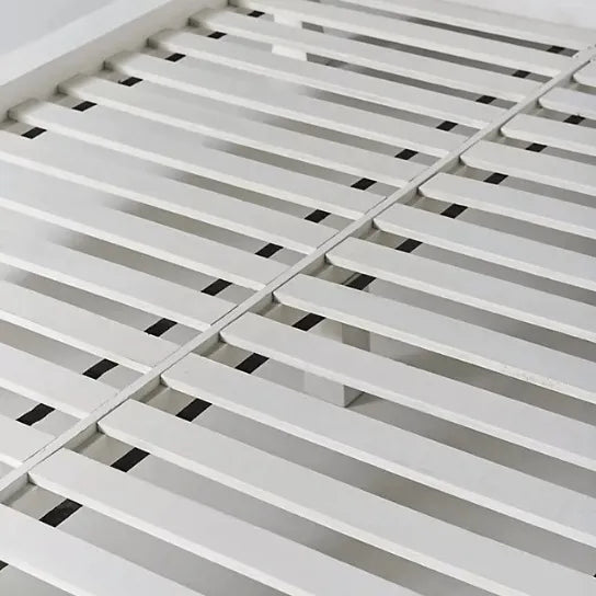 White Morocco Solid Wood King & Queen Size Bed - D'DASS Store