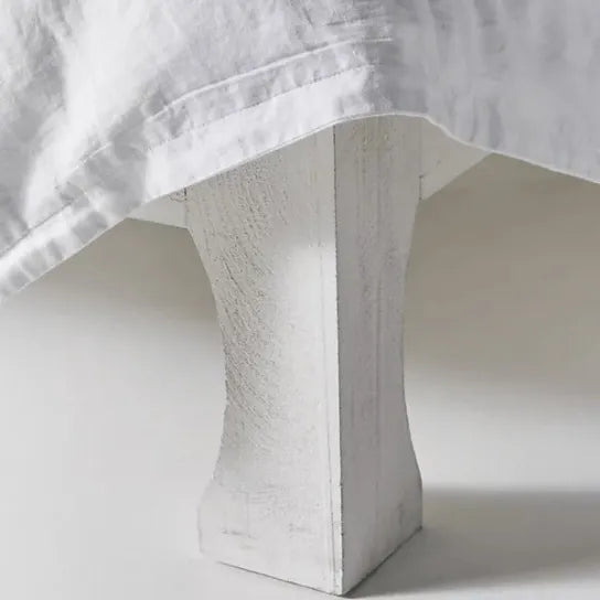 White Morocco Solid Wood King & Queen Size Bed - D'DASS Store