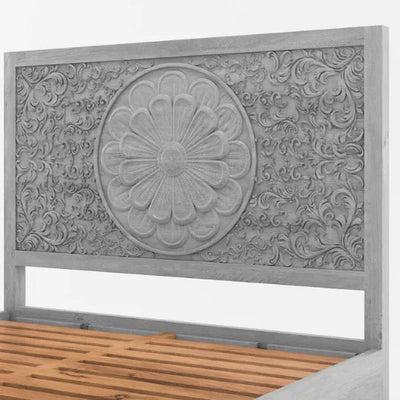 Grey Solid Wood King & Queen Size Bed - D'DASS Store