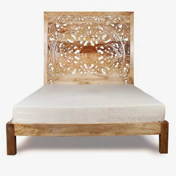 Jaisal HandCarved Wooden King & Queen Size Bed - D'DASS Store