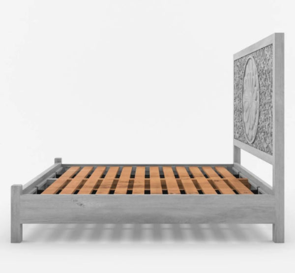 Grey Solid Wood King & Queen Size Bed - D'DASS Store