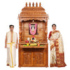 srirangam temple - 90" South Indian Style Saagwan Sheesham Wood Pooja Mandap