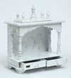 White Sheesham MDF Wooden Pooja Temple Puja Mandap for Office | DDASSWT1822Black Marble