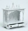 White Sheesham MDF Wooden Pooja Temple Puja Mandap for Office | DDASSWT1822Black Marble - D'DASS Store
