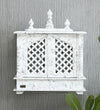 White Sheesham MDF Marble Pooja Temple Puja Mandap for Office | DDASSWT1822BlackD Marble - D'DASS Store