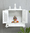White Sheesham MDF Marble Pooja Temple Puja Mandap for Office | DDASSWT1822BlackD Marble - D'DASS Store