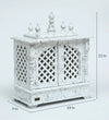 White Sheesham MDF Marble Pooja Temple Puja Mandap for Office | DDASSWT1822BlackD Marble - D'DASS Store