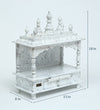 Sheesham MDF Wooden Pooja Temple Puja Mandap for Office | DDASSWT1518 Black Marble - D'DASS Store