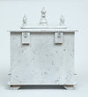 White Sheesham MDF Wooden Pooja Temple Puja Mandap for Office | DDASSWT1822Black Marble