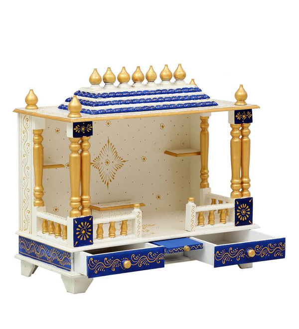 Big Sheesham MDF Wooden Pooja Temple for Home | DDASSWT3211WB - D DASS Store