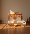 Big Sheesham MDF White Wooden Pooja Temple for Home | DDASSWT3211RG