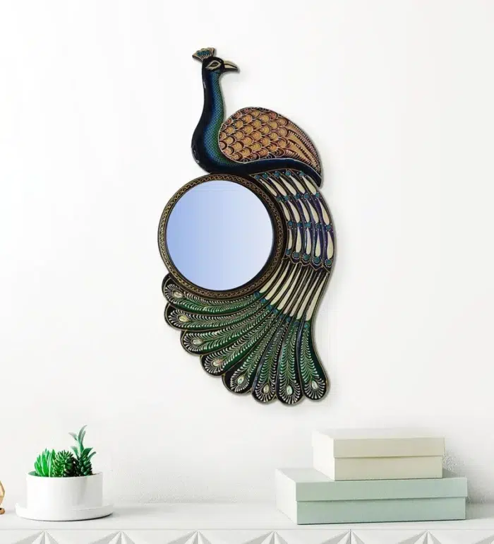 ainsley peacock decorative wall mirror in solid wood frame by d dass ainsley peacock decorative wall kf0g8f