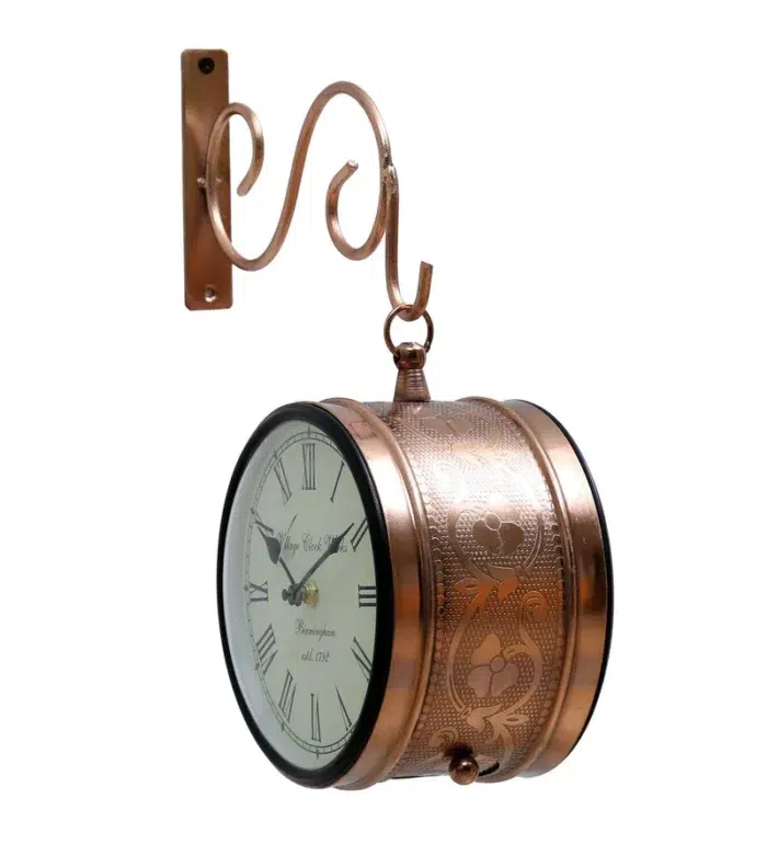 copper iron copper 6 x 3 5 x 6 inch vintage wall clock by d dass copper iron copper 6 x 3 5 x 6 h25gdg
