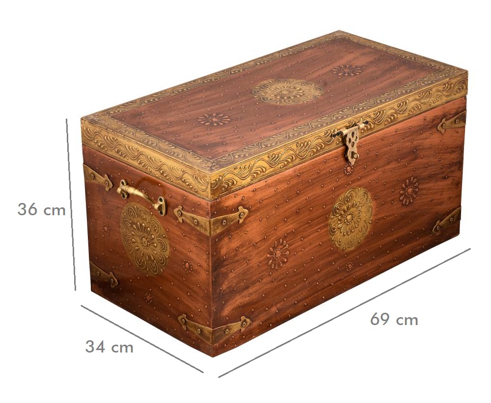 Ethnic Style Decorative Distressed Wooden Trunk & Storage Box (DDASSTRUNK08)