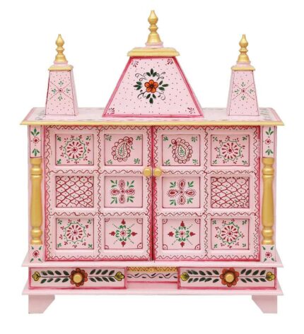 pink sheesham mdf wooden pooja mandir with door by d dass pink sheesham mdf wooden pooja mandir 1ktsh7