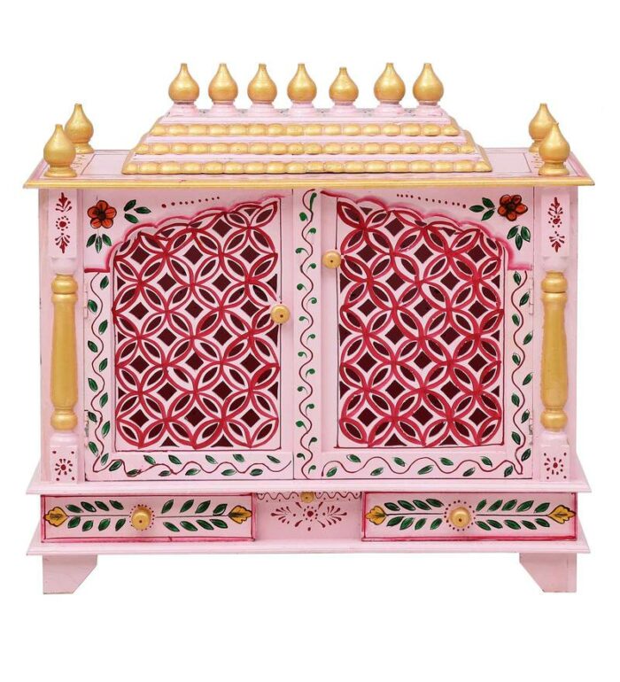 pink sheesham mdf wooden pooja mandir with door by d dass pink sheesham mdf wooden pooja mandir hzwstr