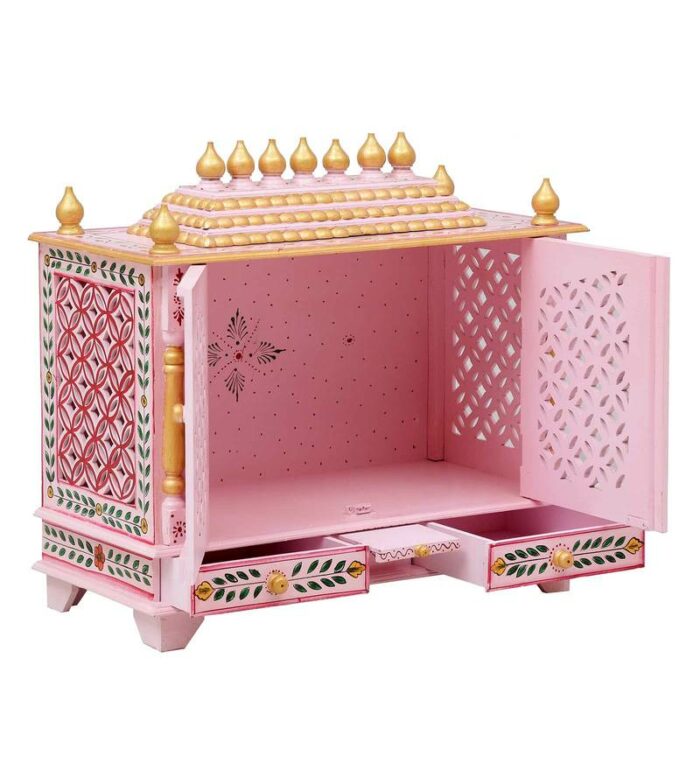 pink sheesham mdf wooden pooja mandir with door by d dass pink sheesham mdf wooden pooja mandir iiaqkz