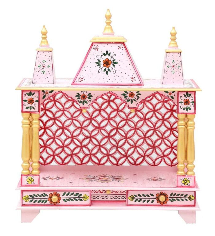 pink sheesham mdf wooden temple for pooja in home office pink sheesham mdf wooden temple for p pmia75