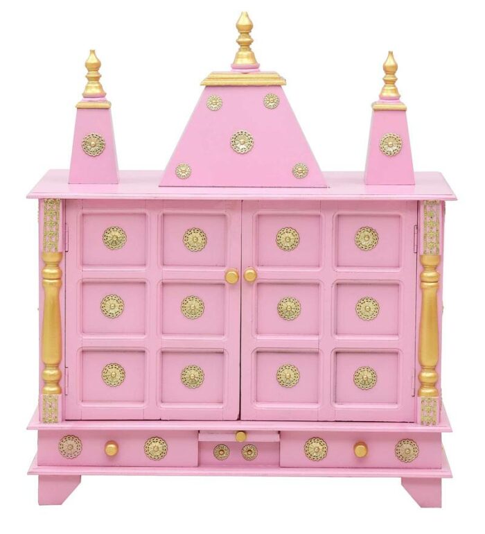 pink sheesham mdf wooden temple for pooja in home office pink sheesham mdf wooden temple for p vuagnt